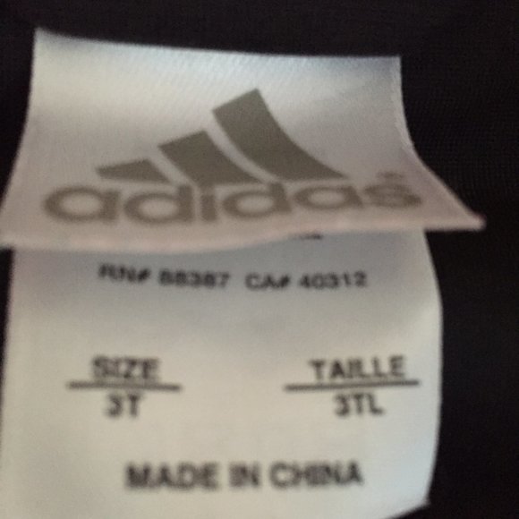 Adidas Zip-Up Track Jacket Size 3T - Picture 3 of 3